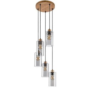Lampa wisząca dąb-kolor dymny Tanno 5xE27x40W wym: 150x10x10 cm Rabalux 959145 Lampa wisząca dąb-kolor dymny Tanno 5xE27x40W wym: 150x10x10 cm Rabalux 959145