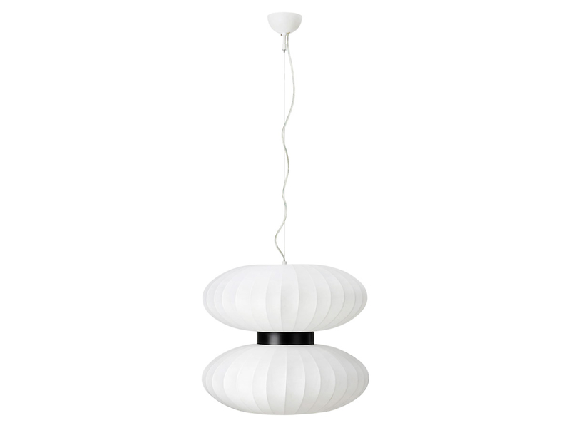 Lampa wisząca Daburu 2-punktowa tkaninowa biała 39328
