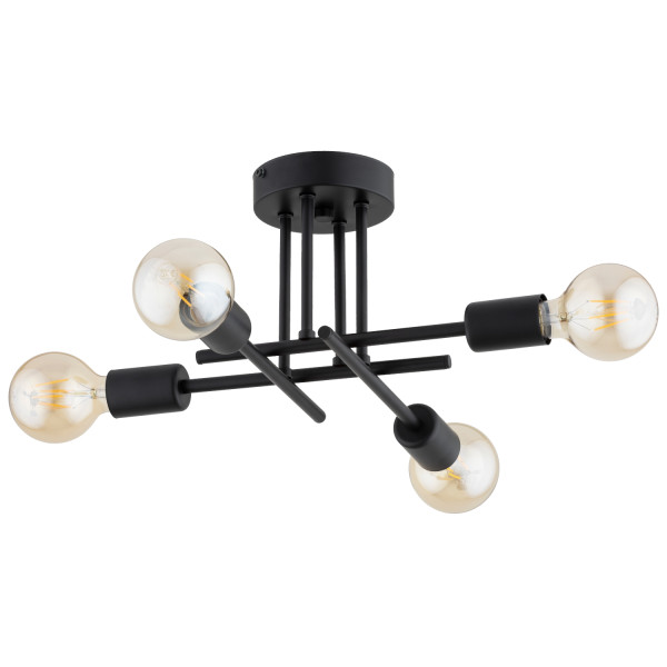 Lampa wisząca DAKAR skrzyżowane ramiona czarna 4xE27x15W IP20 Alfa 1029993
