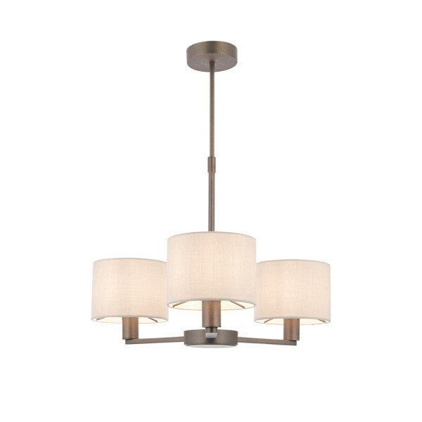 Lampa wisząca DALEY lniane abażury antyczny brąz 3xE14x15W IP20 Endon 991262