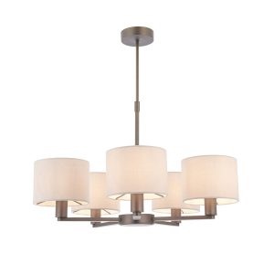 Lampa wisząca DALEY lniane abażury antyczny brąz 5xE14x15W IP20 Endon 991269 Lampa wisząca DALEY lniane abażury antyczny brąz 5xE14x15W IP20 Endon 991269