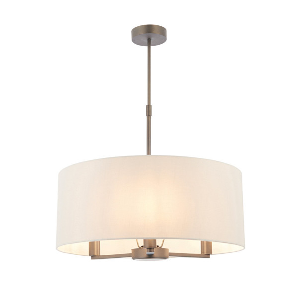 Lampa wisząca DALEY lniany abażur antyczny brąz 3xE14x15W IP20 Endon 991306