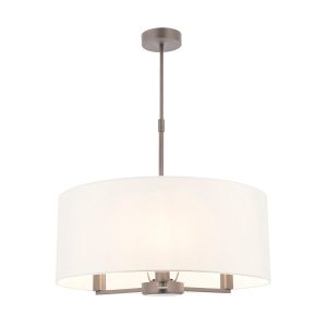 Lampa wisząca DALEY z abażurem biało-srebrna 3xE14x15W IP20 Endon 991293 Lampa wisząca DALEY z abażurem biało-srebrna 3xE14x15W IP20 Endon 991293