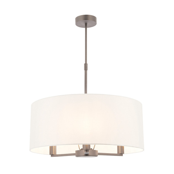 Lampa wisząca DALEY z abażurem biało-srebrna 3xE14x15W IP20 Endon 991293
