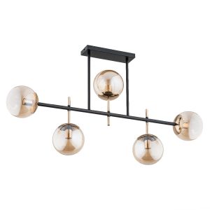 Lampa wisząca DALIA złote detale czarna 5xE14x10W wym:53x98x14cm IP20 Alfa 1019375 Lampa wisząca DALIA złote detale czarna 5xE14x10W wym:53x98x14cm IP20 Alfa 1019375