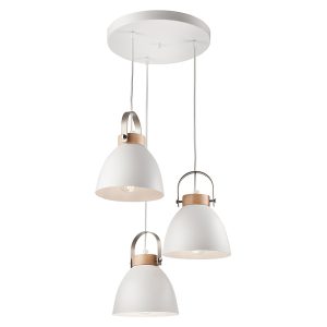 Lampa wisząca Danielle 3-punktowa stalowa biała 54653 Lampa wisząca Danielle 3-punktowa stalowa biała 54653