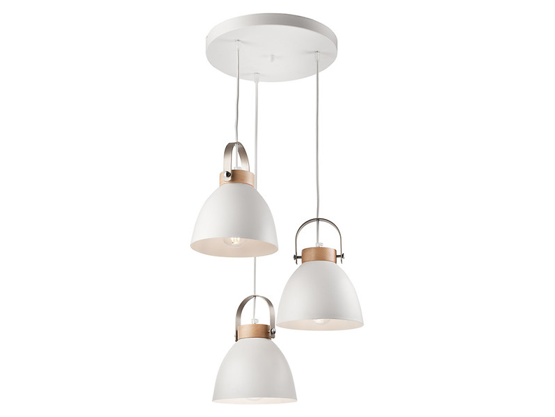 Lampa wisząca Danielle 3-punktowa stalowa biała 54653