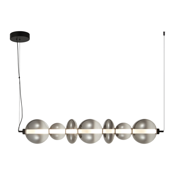 Lampa wisząca DAPHNE czarna metal szkło LED 130 cm 1071958