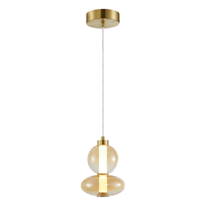 Lampa wisząca DAPHNE złota metal szkło LED zintegrowany 153 cm 1071931 Lampa wisząca DAPHNE złota metal szkło LED zintegrowany 153 cm 1071931