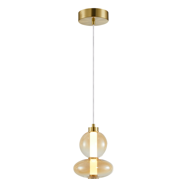 Lampa wisząca DAPHNE złota metal szkło LED zintegrowany 153 cm 1071931