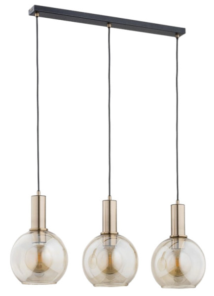 Lampa wisząca DARIN czarno-bursztynowy-złota 3xE27x15W IP20 Alfa 1025508