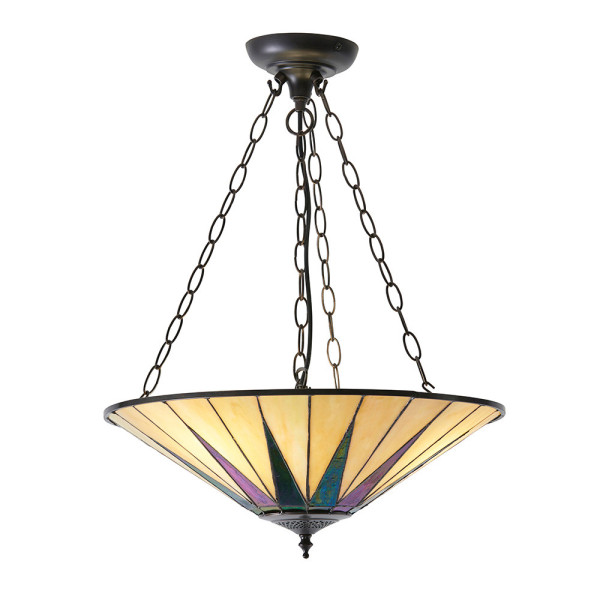 Lampa wisząca DARK STAR witrażowa brązowa 3xE27x40W IP20 Tiffany 1026821