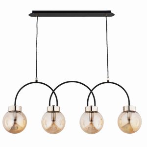 Lampa wisząca DARSO czarno-bursztynowy-złota 4xE14x10W IP20 Alfa 986319 Lampa wisząca DARSO czarno-bursztynowy-złota 4xE14x10W IP20 Alfa 986319