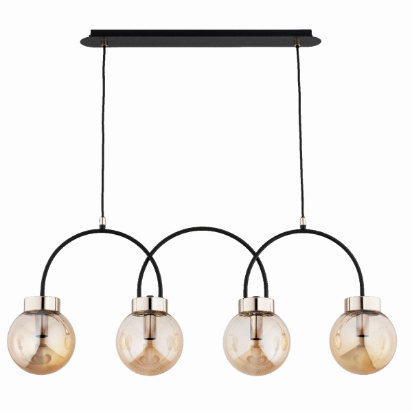 Lampa wisząca DARSO czarno-bursztynowy-złota 4xE14x10W IP20 Alfa 986319