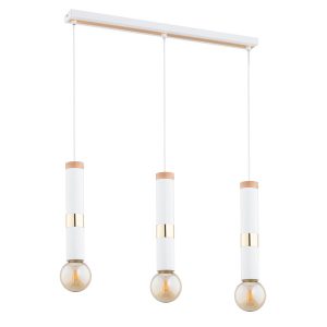 Lampa wisząca DEKOR drewniane elementy biała 3xE27x15W IP20 Alfa 1025329