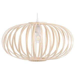 Lampa wisząca dekoracyjna bambusowa jasne drewno 137798
