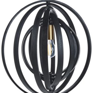 Lampa wisząca dekoracyjna drewniana czarna 624931