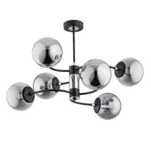 Lampa wisząca DEMA czarna-chromowana 6xE14x10W wym:43x62x62cm IP20 Alfa 1030200