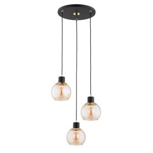 Lampa wisząca DERRO czarno-złota 3xE27x15W wym:85x38x38cm IP20 Alfa 1025646