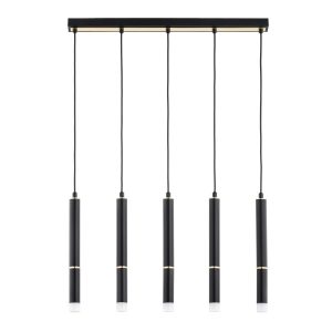 Lampa wisząca DERSO czarno-złota 5xG9x10W wym:85x5x60cm IP20 Alfa 1019031