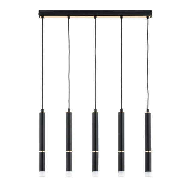 Lampa wisząca DERSO czarno-złota 5xG9x10W wym:85x5x60cm IP20 Alfa 1019031