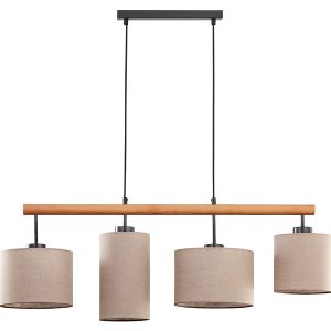 Lampa wisząca Deva Nature 4-punktowa tkaninowa beżowa 55782