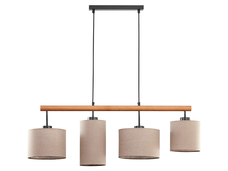 Lampa wisząca Deva Nature 4-punktowa tkaninowa beżowa 55782