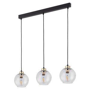 Lampa wisząca Devi 3-punktowa metalowa złoto-czarna 57099