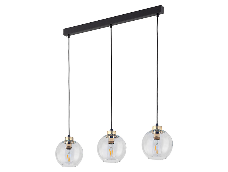 Lampa wisząca Devi 3-punktowa metalowa złoto-czarna 57099