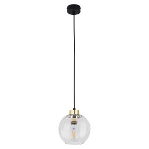Lampa wisząca Devi szklana złoto-czarna 57077