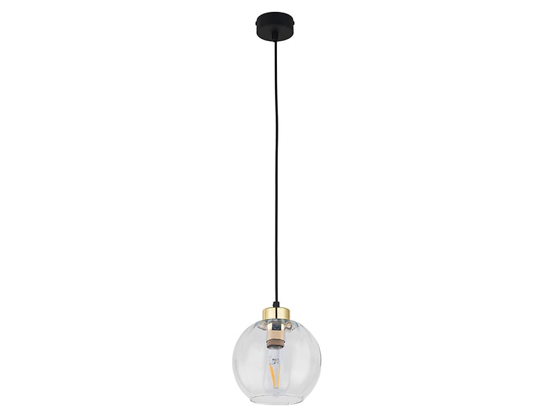 Lampa wisząca Devi szklana złoto-czarna 57077