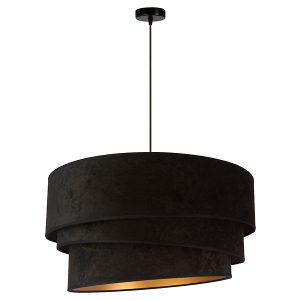Lampa wisząca Devon tkaninowa czarno-złota 333709