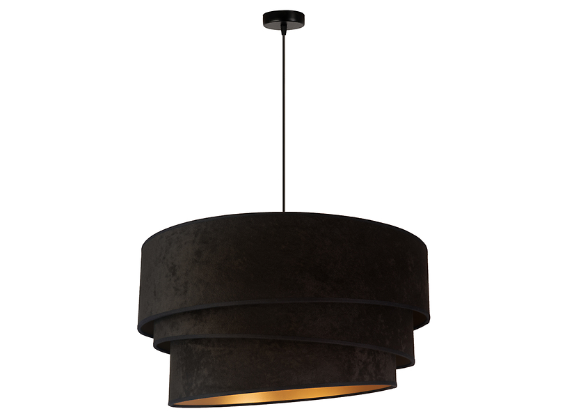 Lampa wisząca Devon tkaninowa czarno-złota 333709