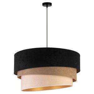 Lampa wisząca Devon welurowa czarno-beżowa 333711 Lampa wisząca Devon welurowa czarno-beżowa 333711