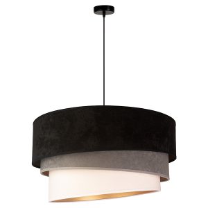 Lampa wisząća Devon welurowa czarno-szara 333710 Lampa wisząća Devon welurowa czarno-szara 333710