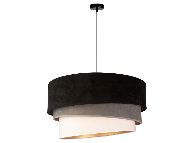 Lampa wisząća Devon welurowa czarno-szara 333710