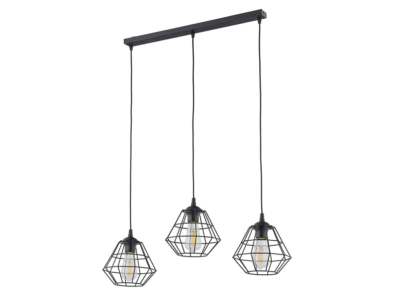 Lampa wisząca Diamond 3-punktowa metalowa czarna 44017