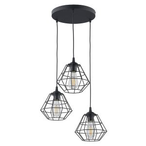 Lampa wisząca Diamond New 3-punktowa metalowa czarna 44025 Lampa wisząca Diamond New 3-punktowa metalowa czarna 44025