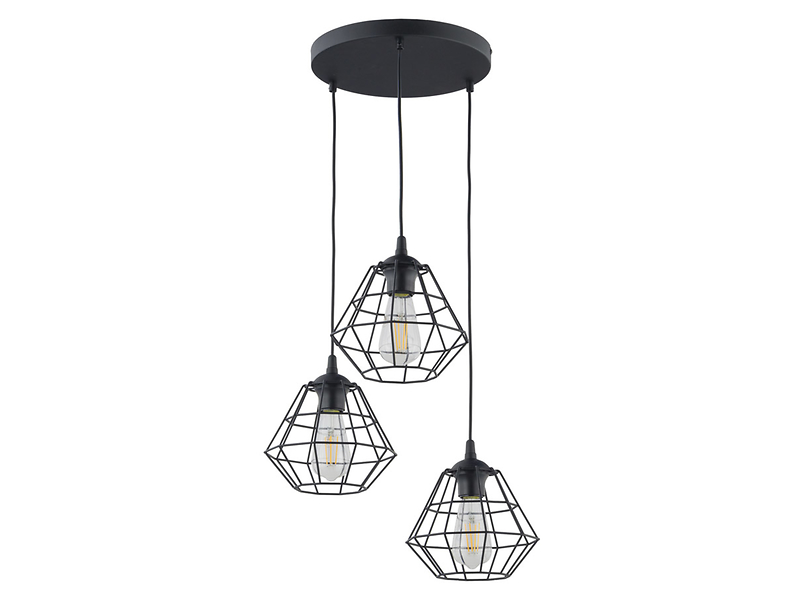 Lampa wisząca Diamond New 3-punktowa metalowa czarna 44025