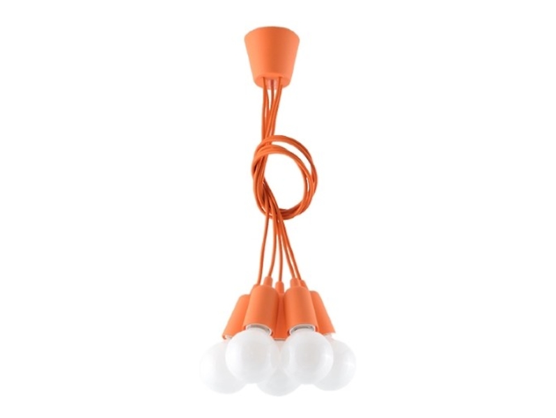 Lampa wisząca Diego 5-punktowa pomarańczowa 70285