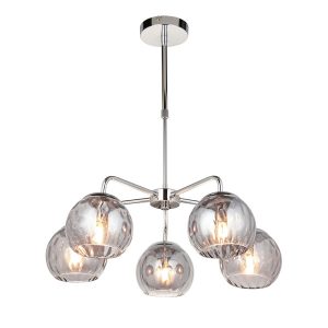 Lampa wisząca DIMPLE chromowana 5xE14x15W wym:62x59x59cm IP20 Endon 1025580