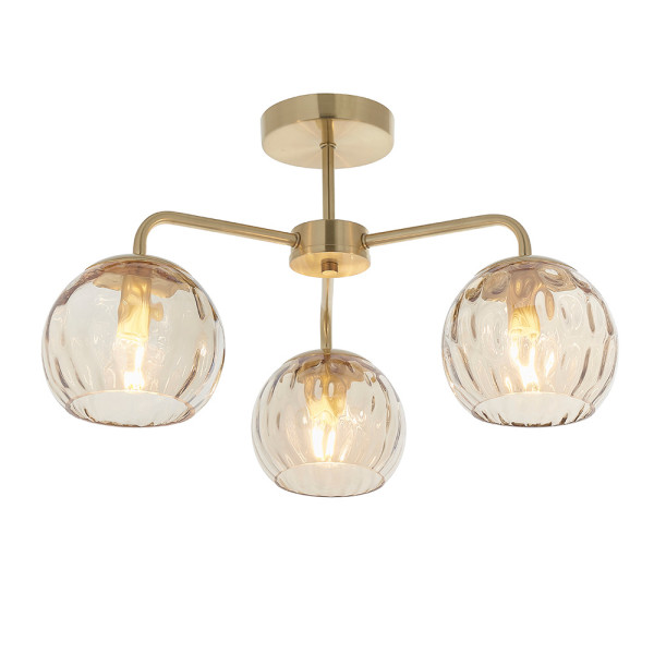 Lampa wisząca DIMPLE satynowa mosiężna 3xE14x15W IP20 Endon 1030331