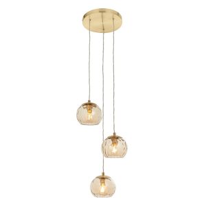 Lampa wisząca DIMPLE satynowa mosiężna 3xE14x15W IP20 Endon 1025493