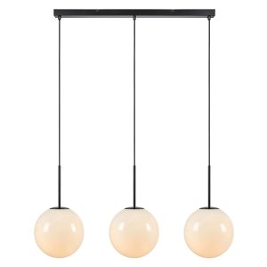 Lampa wisząca Dione 3-punktowa szklana biało-czarna 45028