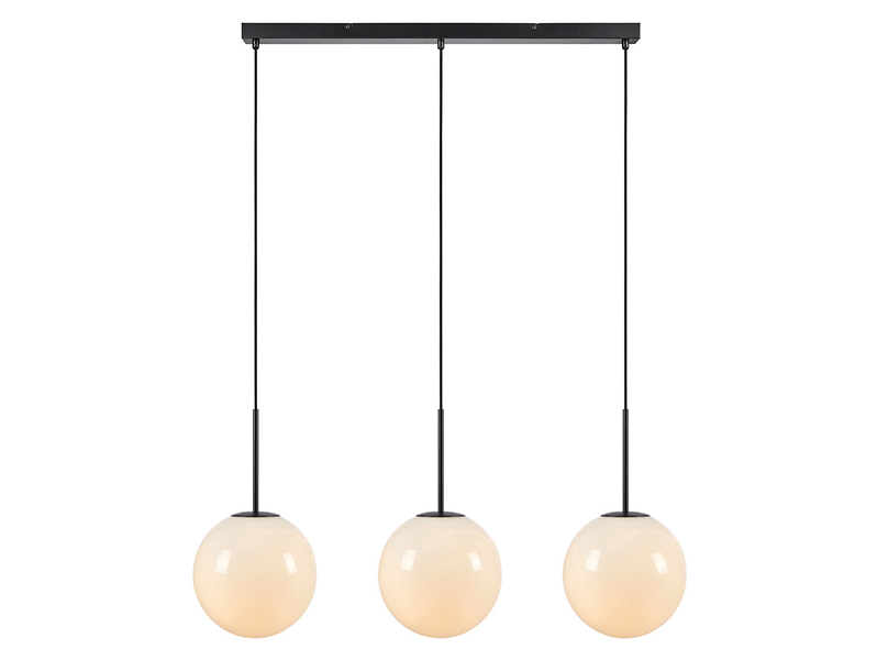 Lampa wisząca Dione 3-punktowa szklana biało-czarna 45028