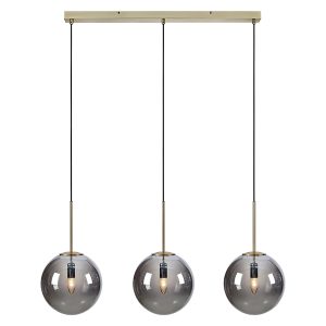 Lampa wisząca Dione 3-punktowa szklana czarno-złota 45029