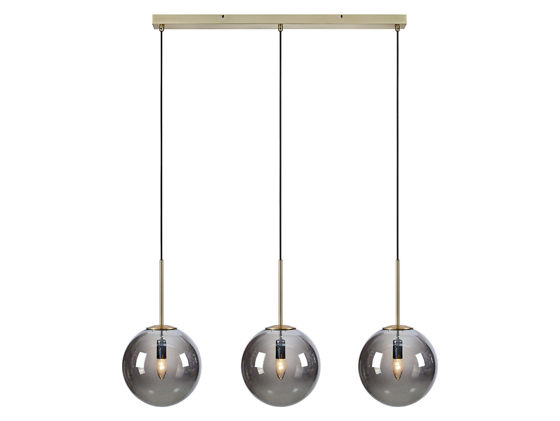 Lampa wisząca Dione 3-punktowa szklana czarno-złota 45029