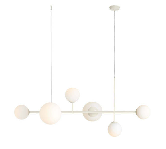 Lampa wisząca Dione 6-punktowa kremowo-biała 1060947