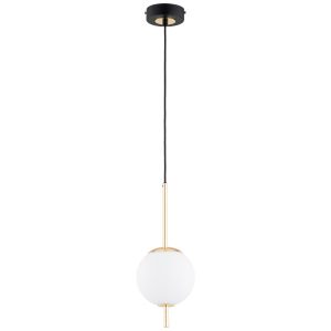 Lampa wisząca DIORA biała kula na sticku czarna 1xE14x10W IP20 Alfa 984895