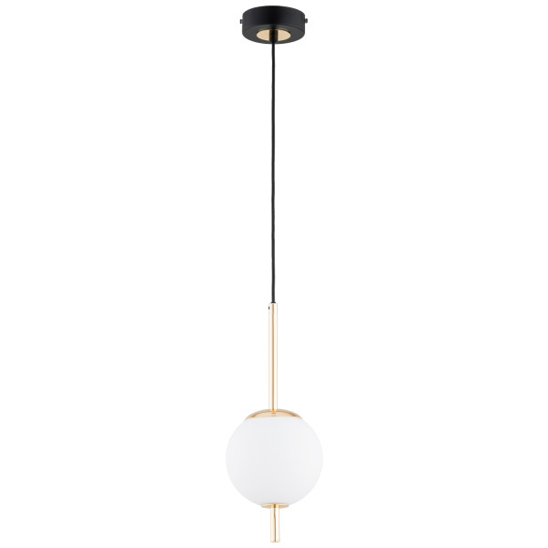Lampa wisząca DIORA biała kula na sticku czarna 1xE14x10W IP20 Alfa 984895